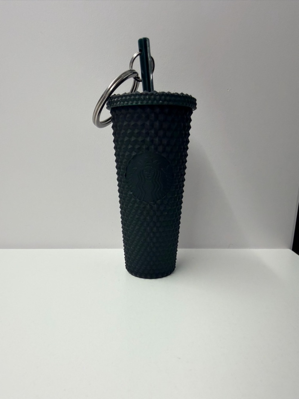 Starbucks Black Studded Tumbler Key Holder with Metal Ring